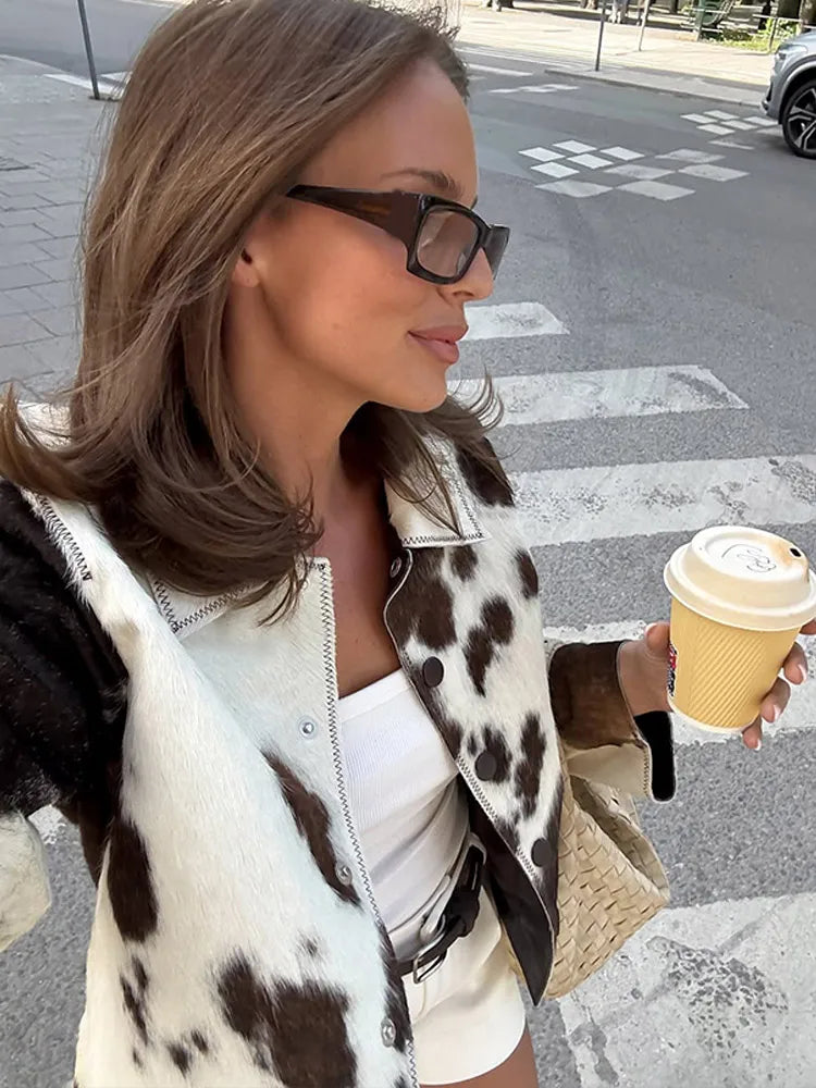 Aurora | Trendy Cow Print Jacket