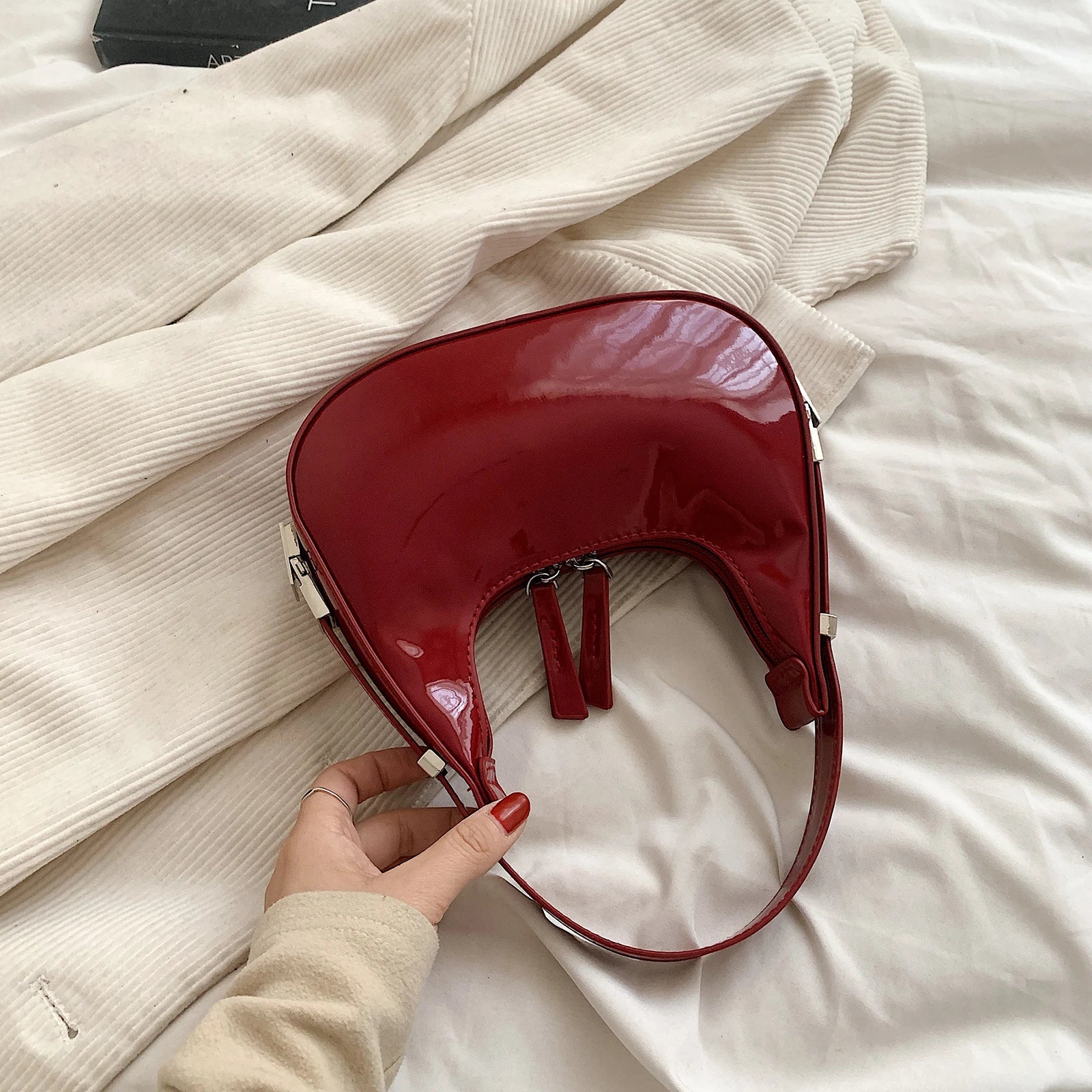 Danica | Red Glossy Shoulder Bag