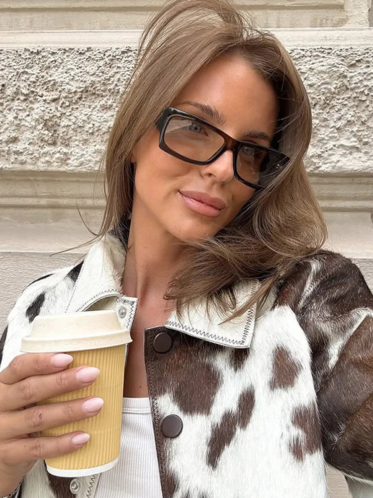 Aurora | Trendy Cow Print Jacket