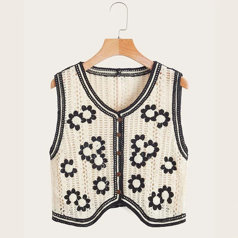 Angeline | Sheer Crochet Vest