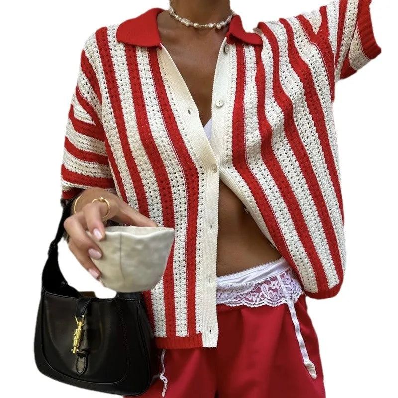 Cherry | Crochet Button-Up