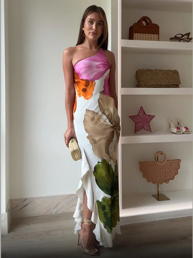 Amina | Elegant One-Shoulder Maxi Dress